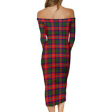 Clan Charteris Tartan Off Shoulder Lady Dress VD1056