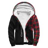 Clan Charteris Crest Tartan Sherpa Hoodie Curve Style CE848