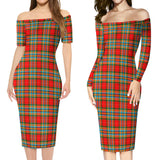 Clan Chattan Tartan Off Shoulder Lady Dress VD1055