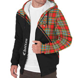 Clan Chattan Crest Tartan Sherpa Hoodie Curve Style CE847