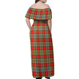 Clan Chattan Tartan Off Shoulder Long Dress VL151