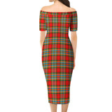 Clan Chattan Tartan Off Shoulder Lady Dress VD1055