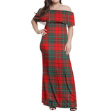 Clan Cheyne Tartan Off Shoulder Long Dress VL152