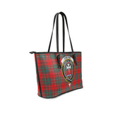 Clan Cheyne Crest Tartan Leather Tote Bag MT2057