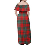 Clan Cheyne Tartan Off Shoulder Long Dress VL152