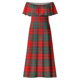 Clan Cheyne Tartan Off Shoulder Long Dress VL152