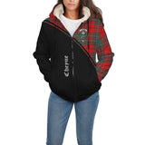 Clan Cheyne Crest Tartan Sherpa Hoodie Curve Style CE846