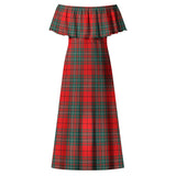 Clan Cheyne Tartan Off Shoulder Long Dress VL152