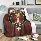 Clan Chisholm Crest Tartan Blanket UC143