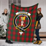 Clan Chisholm Crest Tartan Blanket UC143