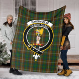 Clan Chisholm Hunting Crest Tartan Blanket UC141