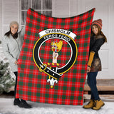 Clan Chisholm Modern Crest Tartan Blanket UC142