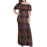 Clan Christie Tartan Off Shoulder Long Dress VL159