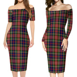 Clan Christie Tartan Off Shoulder Lady Dress VD1047