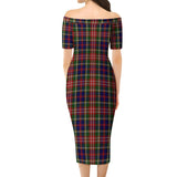 Clan Christie Tartan Off Shoulder Lady Dress VD1047