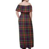 Clan Christie Tartan Off Shoulder Long Dress VL159