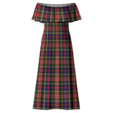 Clan Christie Tartan Off Shoulder Long Dress VL159