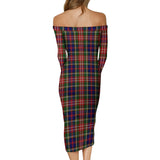 Clan Christie Tartan Off Shoulder Lady Dress VD1047