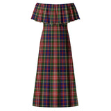 Clan Christie Tartan Off Shoulder Long Dress VL159