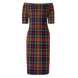 Clan Christie Tartan Off Shoulder Lady Dress VD1047