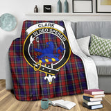 Clan Clark (Lion) Red Crest Tartan Blanket UC146