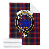 Clan Clark (Lion) Red Crest Tartan Blanket UC146