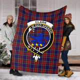 Clan Clark (Lion) Red Crest Tartan Blanket UC146