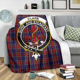 Clan Clark Red Crest Tartan Blanket UC149