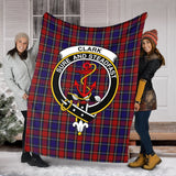 Clan Clark Red Crest Tartan Blanket UC149