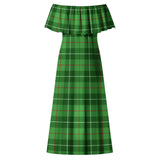 Clan Clephan Tartan Off Shoulder Long Dress VL167