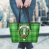 Clan Clephan Crest Tartan Leather Tote Bag MT2042