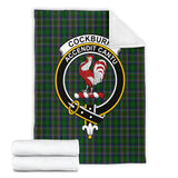 Clan Cockburn Crest Tartan Blanket UC160