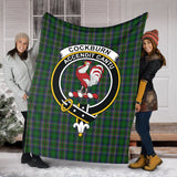 Clan Cockburn Crest Tartan Blanket UC160