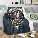 Clan Cockburn Blue Crest Tartan Blanket UC158