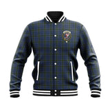 Clan Cockburn Blue Crest Tartan Baseball Jacket JM827