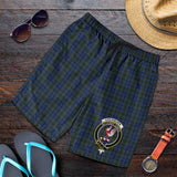 Clan Cockburn Blue Crest Tartan Mens Shorts NS826