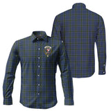 Clan Cockburn Blue Crest Tartan Long Sleeve Shirt PC827