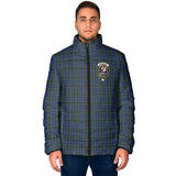 Clan Cockburn Blue Crest Tartan Padded Jacket RF156