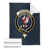 Clan Cockburn Blue Crest Tartan Blanket UC158