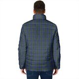 Clan Cockburn Blue Crest Tartan Padded Jacket RF156