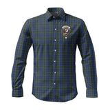 Clan Cockburn Blue Crest Tartan Long Sleeve Shirt PC827