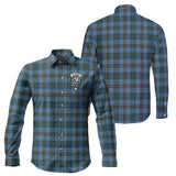 Clan Cockburn Modern Crest Tartan Long Sleeve Shirt PC826