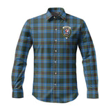 Clan Cockburn Modern Crest Tartan Long Sleeve Shirt PC826