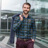 Clan Cockburn Modern Crest Tartan Long Sleeve Shirt PC826