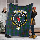 Clan Colquhoun Crest Tartan Blanket UC164