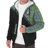 Clan Colville Crest Tartan Sherpa Hoodie Curve Style CE819