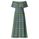 Clan Colville Tartan Off Shoulder Long Dress VL182