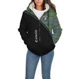 Clan Colville Crest Tartan Sherpa Hoodie Curve Style CE819