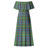 Clan Colville Tartan Off Shoulder Long Dress VL182