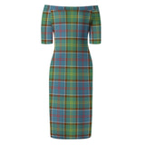 Clan Colville Tartan Off Shoulder Lady Dress VD1025